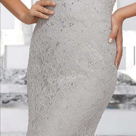 Lace Bridesmaids Dress with Beading and Cold Shoulder Neckline STYLE #21531 - Picture 3 of 11